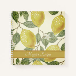 Cuaderno Receta de personalizado de Lemones Amarillos Vinta