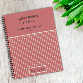Cuaderno Receta de Personalizado de raya de cosecha de la c