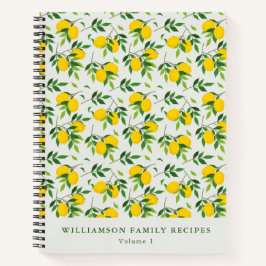 Cuaderno Receta de Personalizado del patrón de limón de ver