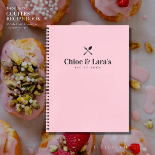 Cuaderno Receta de Personalizado en blanco rosado y a la mo