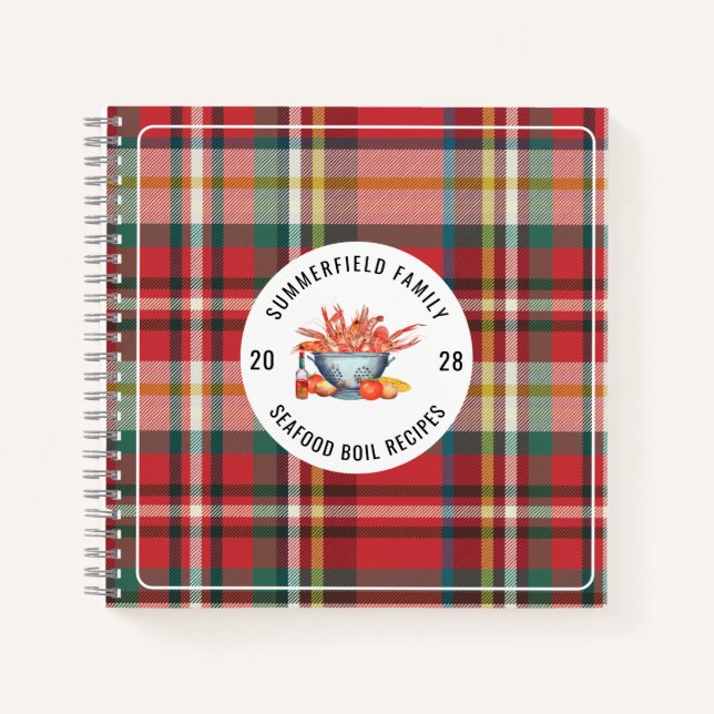 Cuaderno Receta de Plaid Seafood Cookout para una cacerola  (Anverso)