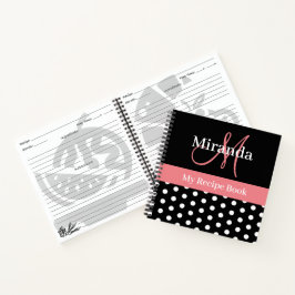 Cuaderno Receta de puntos de polka con escritura de monogra