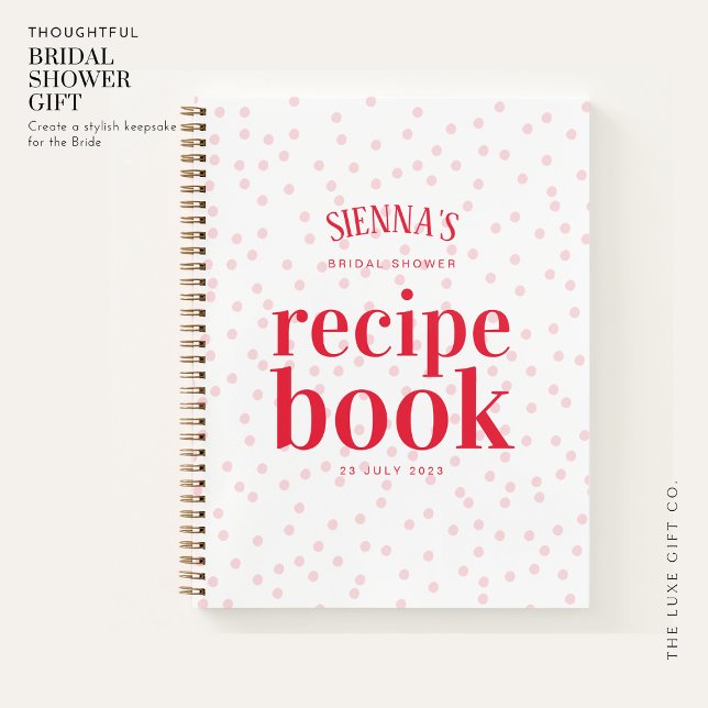 Cuaderno Receta de recetas de ducha de novias rosa y rojo m (Subido por el creador)