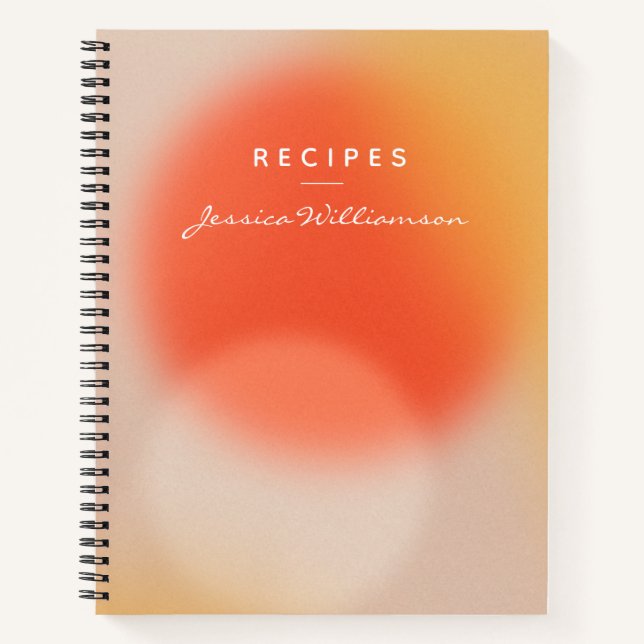 Cuaderno Receta de recetas de nombre personalizada Cocina R (Anverso)