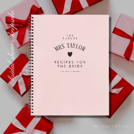 Cuaderno Receta de regalo de ducha de novia Rubor de Moda e