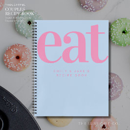 Cuaderno Receta de regalo para parejas azules audaces moder