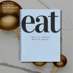 Cuaderno Receta de regalo para parejas azules audaces moder