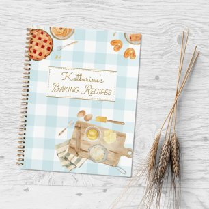 Cuaderno Receta de Repostería de Pastelitos de Acuarela con