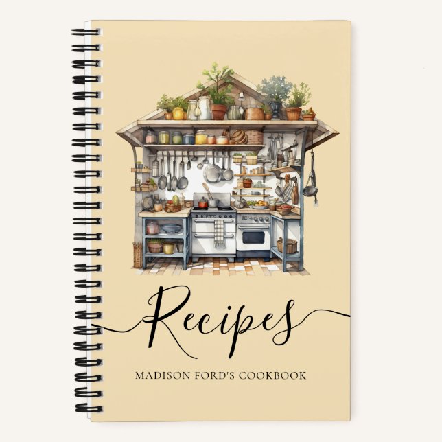 Cuaderno Receta de suministros de comida Utensil de cocina  (Anverso)