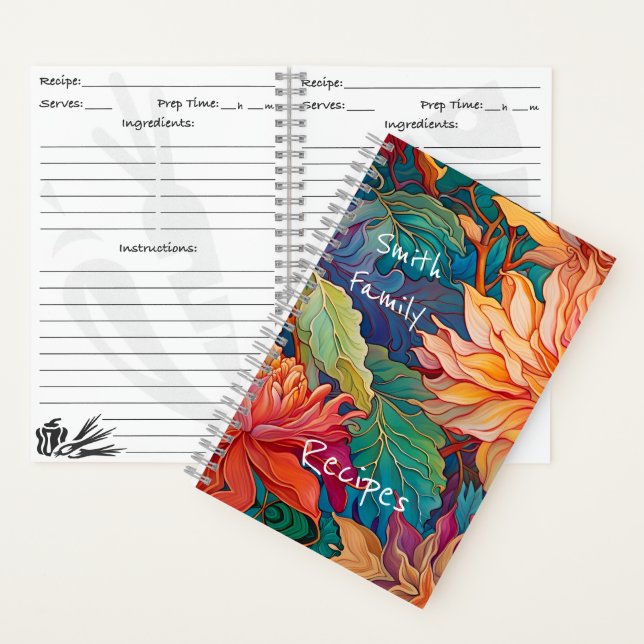Cuaderno Receta de Tapiz Floral de Dahlia (Interior)