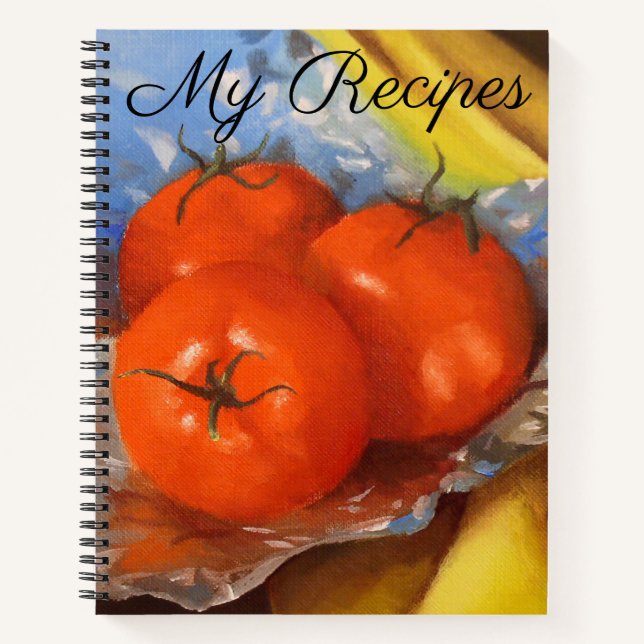 Cuaderno Receta de tomates en blanco (Anverso)