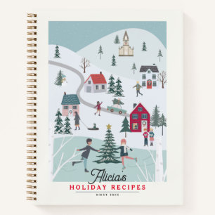 Cuaderno Receta de vacaciones de pueblo/pueblo para navidad