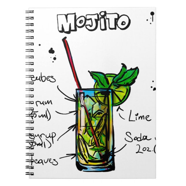Cuaderno Receta del cóctel de Mojito (Frente)