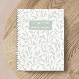 Cuaderno Receta del nombre de familia de follaje de salvia