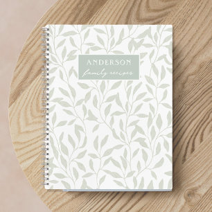 Cuaderno Receta del nombre de familia de follaje de salvia 