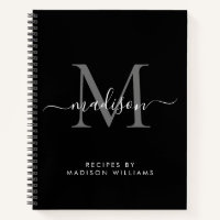 Receta del nombre del guión del monograma gris de 