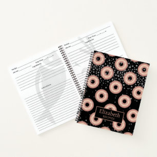 Cuaderno Receta del patrón de donut purpurina