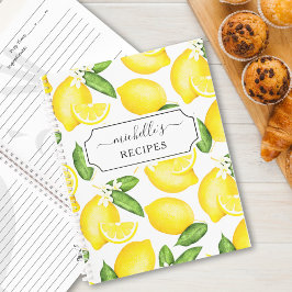 Cuaderno Receta del patrón de limón cítrico personalizado