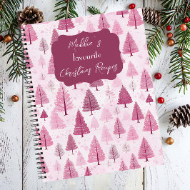 Cuaderno Receta del patrón del árbol de Navidad festivo
