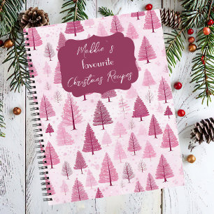 Cuaderno Receta del patrón del árbol de Navidad festivo