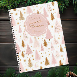 Cuaderno Receta del patrón del árbol de Navidad festivo