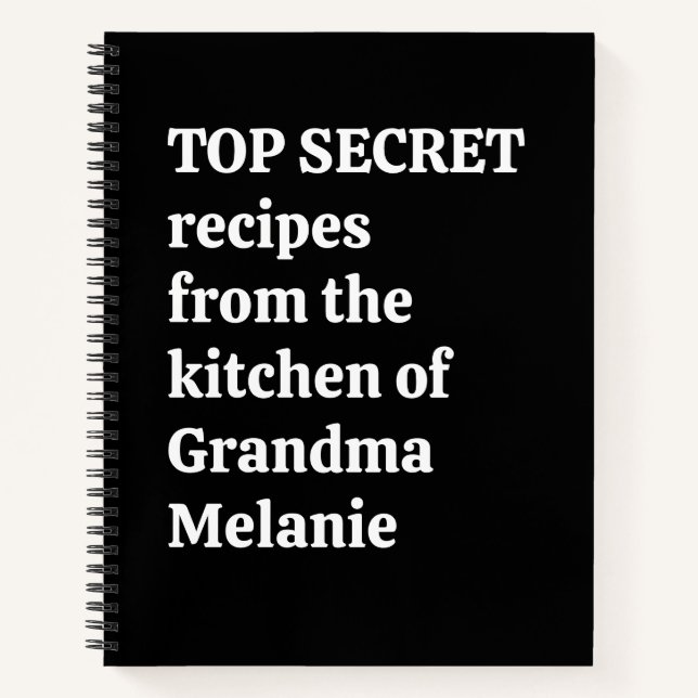 Cuaderno Receta divertida de la abuela secreta personalizad (Anverso)