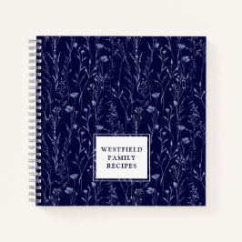 Cuaderno Receta Dusty Blue Wildflower Family Name