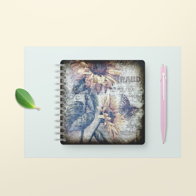 Cuaderno Receta efímera de mariposa de girasol rústico (Subido por el creador)