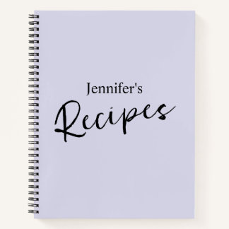 Cuaderno Receta elegante Minimalista de púrpura pálido