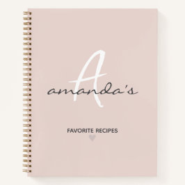 Cuaderno Receta elegante Minimalista rosa Rubor