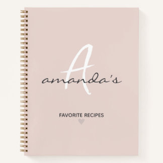 Cuaderno Receta elegante Minimalista rosa Rubor