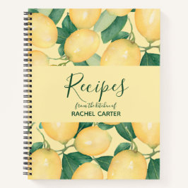 Cuaderno Receta elegante personalizada de los lemas