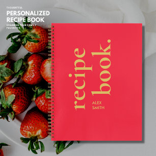 Cuaderno Receta en blanco del monograma simple negrita y do