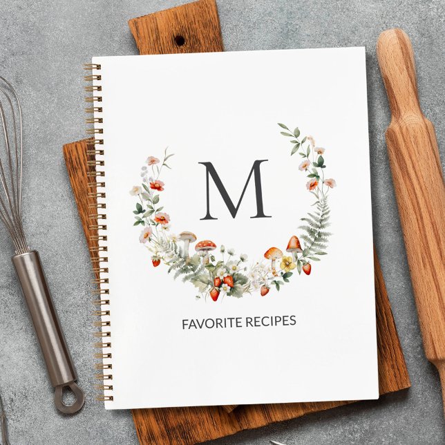 Cuaderno Receta Familiar Botánica Floral Caprichosa Monogra (In situ)