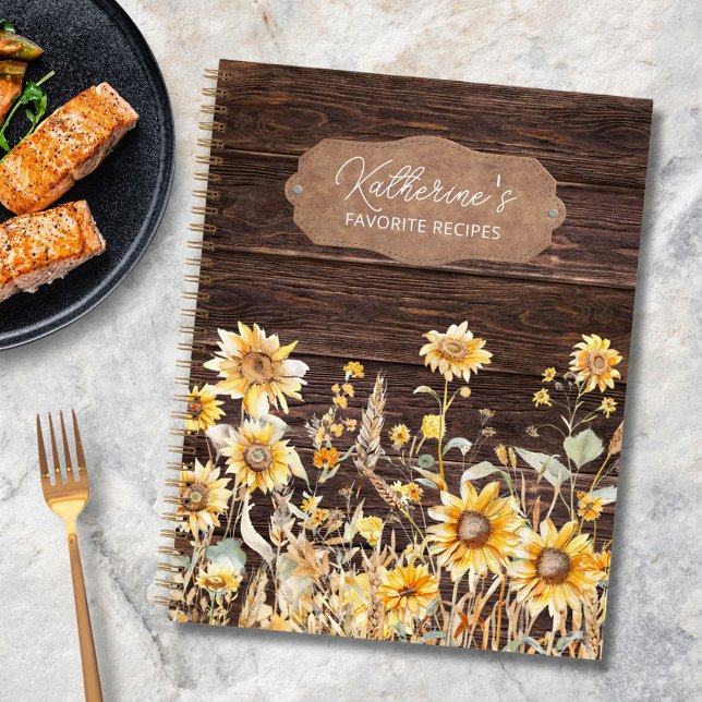 Cuaderno Receta Familiar de Campo de Girasoles Amarillos Ac (In situ)