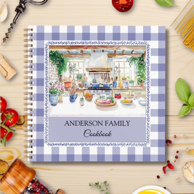 Cuaderno Receta Familiar de Cocina de Campo Azul Marinho a  (In situ)