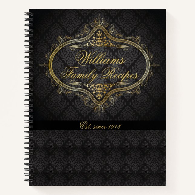 Cuaderno Receta familiar de época personalizada (Anverso)