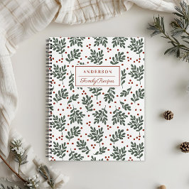 Cuaderno Receta familiar de follaje de Navidad