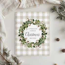 Cuaderno Receta familiar de Navidades rústicos de algodón b