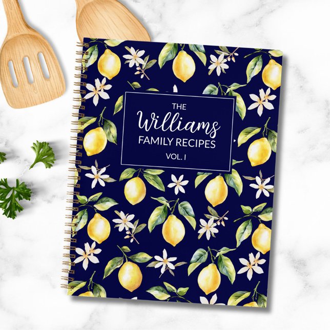 Cuaderno Receta Familiar de Patrón Botánico de Frutas de Li (In situ)
