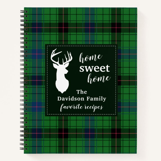 Cuaderno Receta familiar personalizada Davidson Tartan Plai (Anverso)