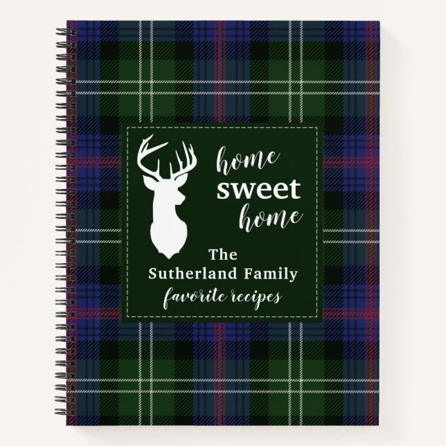 Cuaderno Receta familiar personalizada Sutherland Tartan Pl (Anverso)