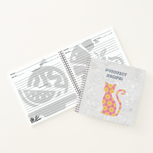 Cuaderno Receta fantástica de una estrella de gato rosado (Interior)