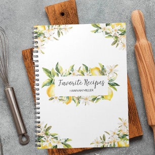 Cuaderno Receta Floral Botánica de Limones y Flores