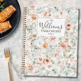 Cuaderno Receta Floral de Eucalipto Rosa Acuarela para la F