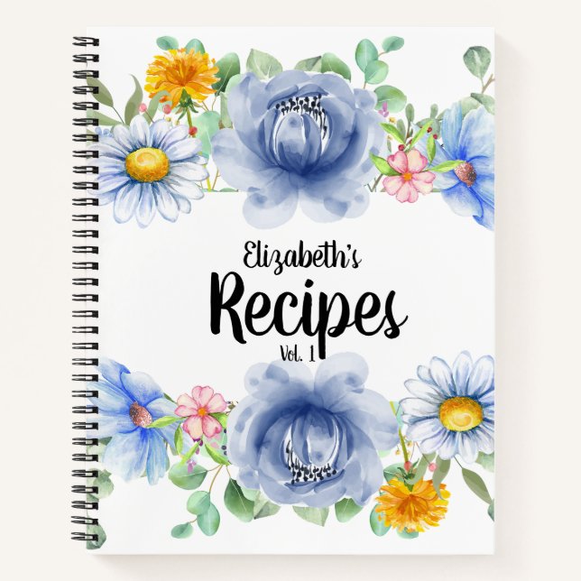 Cuaderno Receta floral personalizada (Anverso)