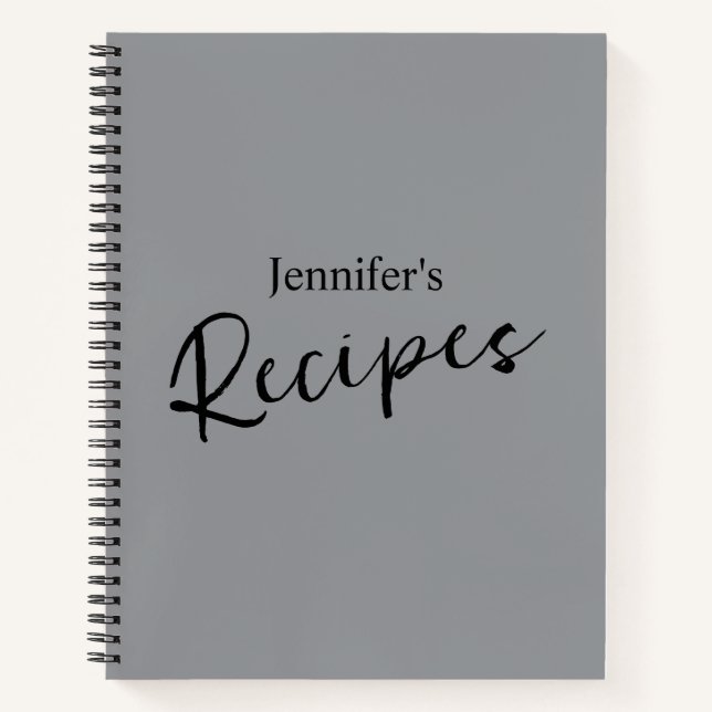 Cuaderno Receta Gris Minimalista elegante (Anverso)