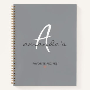 Cuaderno Receta Gris Minimalista elegante