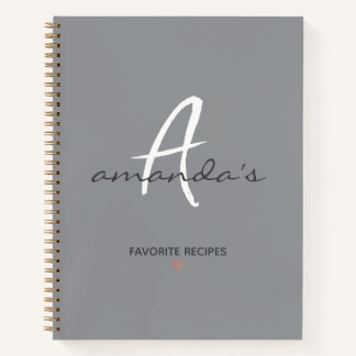 Cuaderno Receta Gris Minimalista elegante