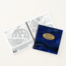 Cuaderno Receta Lapis Blue Agate Swirls